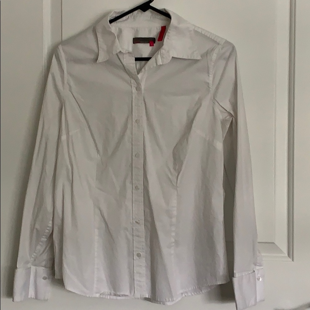 Izod white button down collared blouse size Large